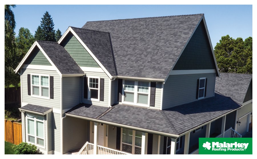 Malarkey Vista shingles in Midnight Black — manufacturer product photo